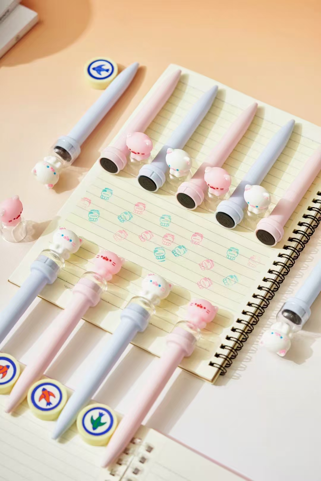 Fandouka stationery, creative and cute cartoon head, Maca Totoro cat seal gel pen, smooth and easy to write. Factory wholesale of creative stationery gel pens