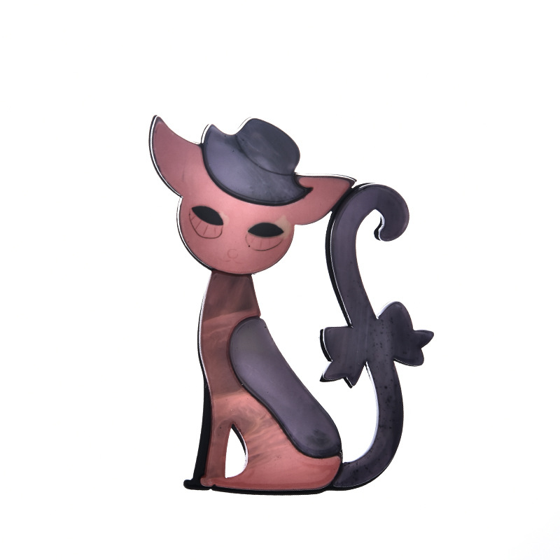 Wholesale of new and cute cute little cat brooches from Europe and America, acrylic animal brooches, ins brooch pins