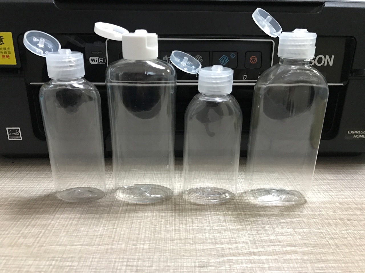 现货60-100ml pet凝胶免洗手液翻盖瓶 扁圆四方八角消毒液瓶01