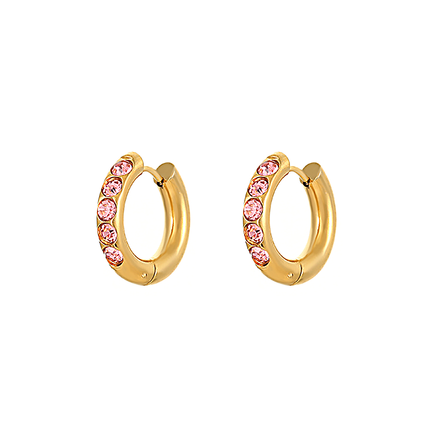 　跨境欧美热销款不锈钢简约风镶钻耳环   厂家直销