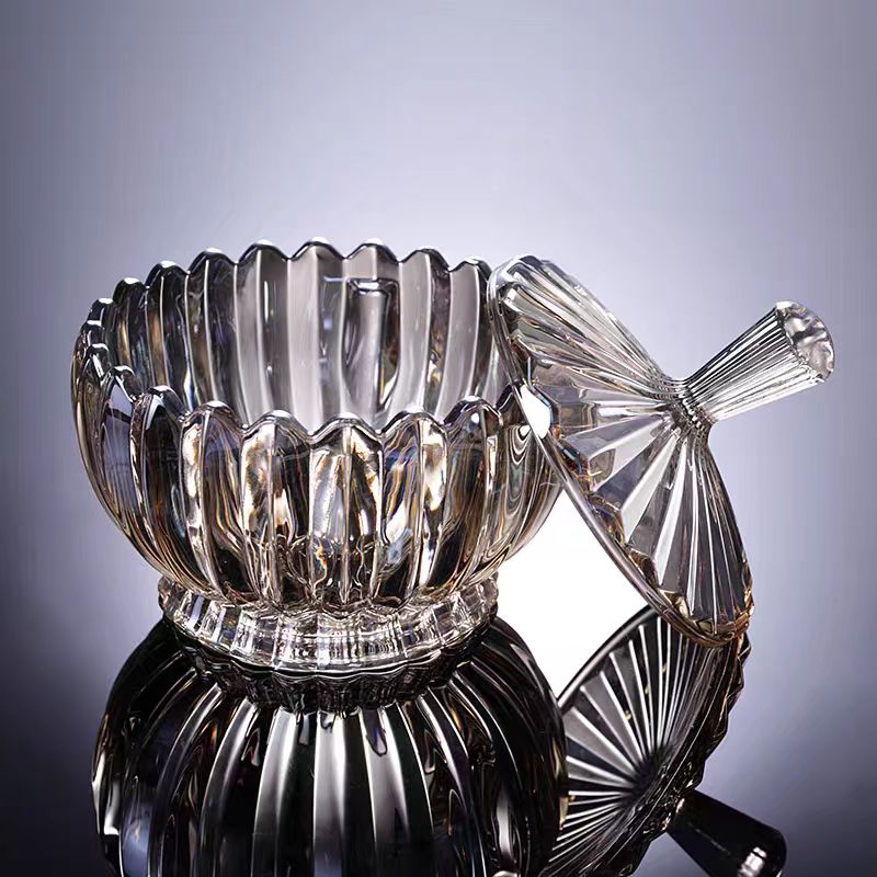 High-end luxurious crystal glass fruit plate, light luxury beauty salon, hotel front desk fruit plate, KKy-specific snack plate, Yangxuan 206 Item Picture