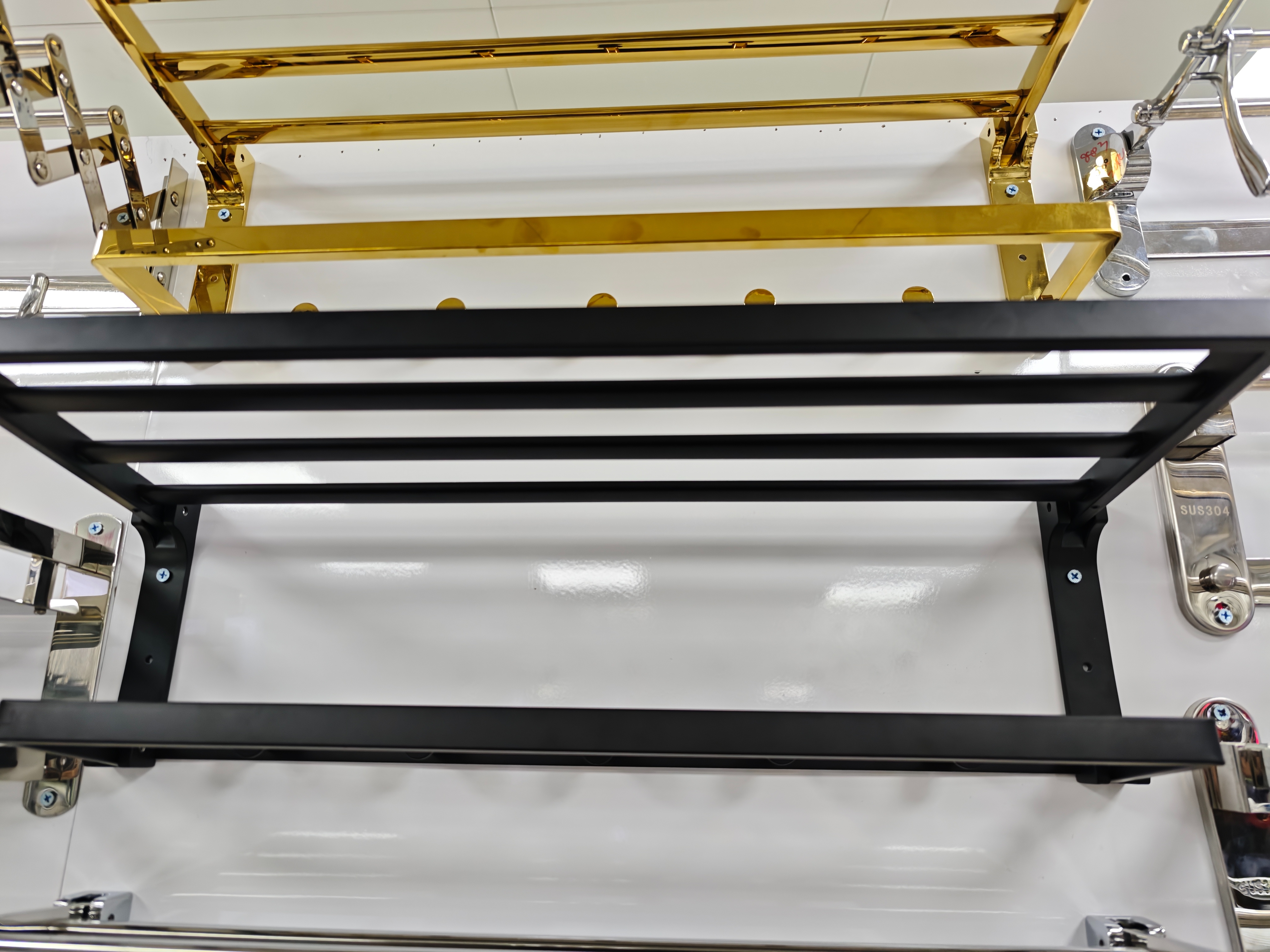 Stainless steel bath towel rack, black towel rack, black bath towel rack Specification image