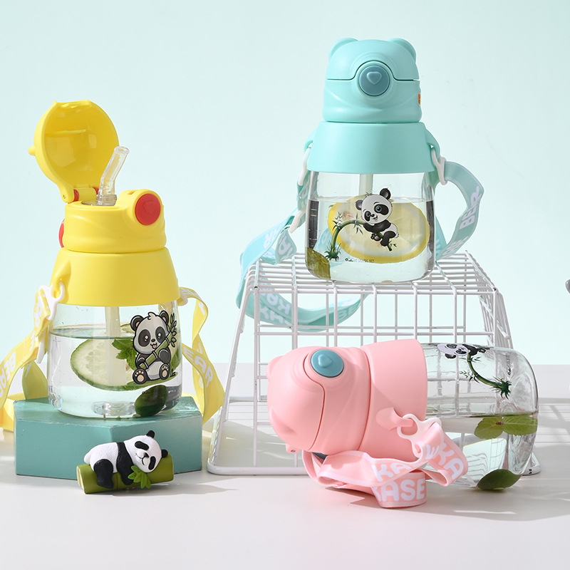 B70-9193 Cute Little Bear Children's Water Cup, Bouncing Cartoon Baby Drinking Cup, Bear Cub Straw Cup, Anti-Slip And Portable