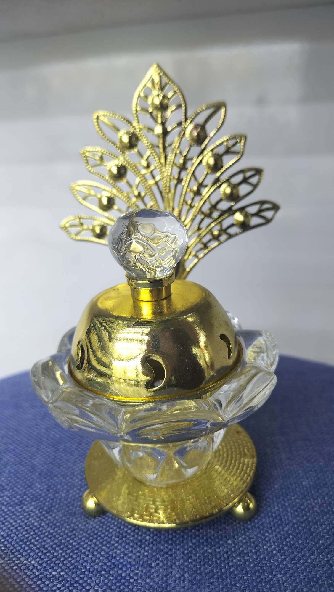 Muslim Star and Moon Series Crystal Glass Metal Incense Burner, Muslim Star and Moon Series Crystal Metal Incense burner handicraft home decoration