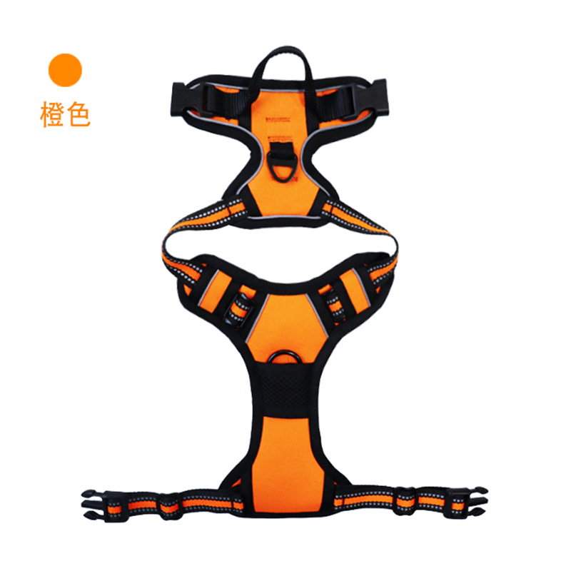 新款狗绳牵引绳宠物用品胸背带防爆冲背心式狗狗牵引绳白底实物图