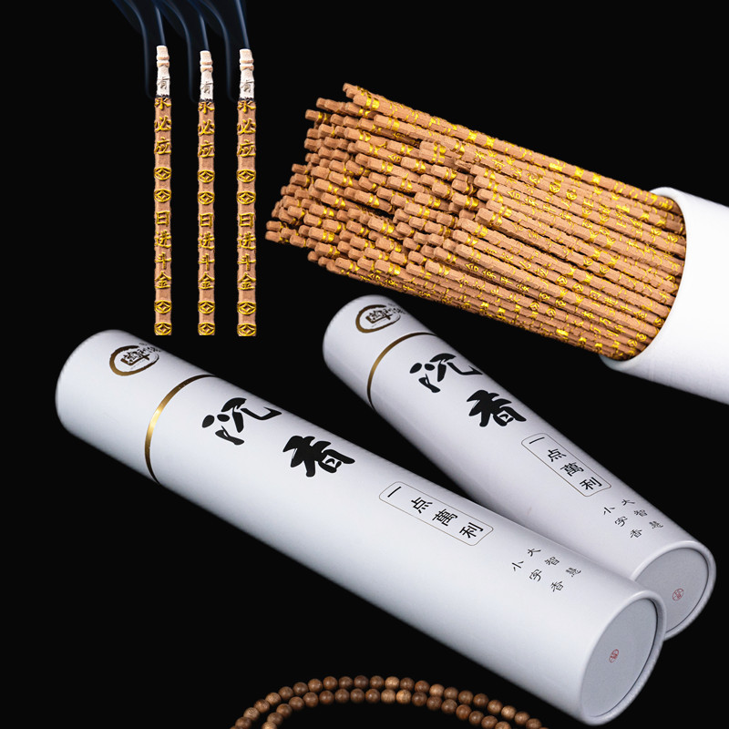 Authentic old mountain sandalwood, agarwood, embossed sandalwood, high-end barrel incense, indoor Buddha worship incense, household offering incense Specification image
