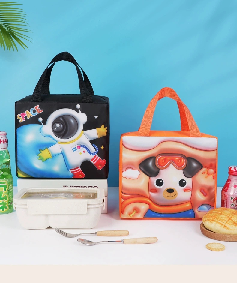 New 3D expansion pattern visual stereoscopic cartoon lunch box bag for students to bring lunch, insulated lunch box bag