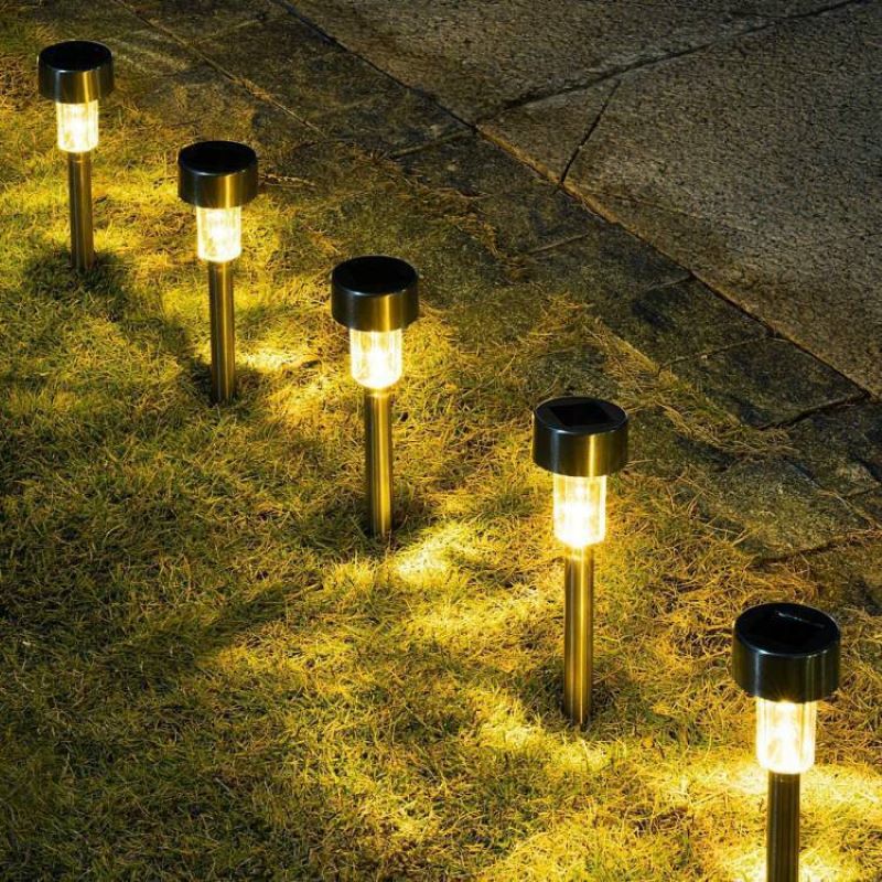 Solar Lights Outdoor Waterproof, Stainless Steel LED Landscape Lighting Outdoor Solar Lights for Outside Solar Garden Lights for Pathway, Walkway, Patio, Yard, Lawn details Picture