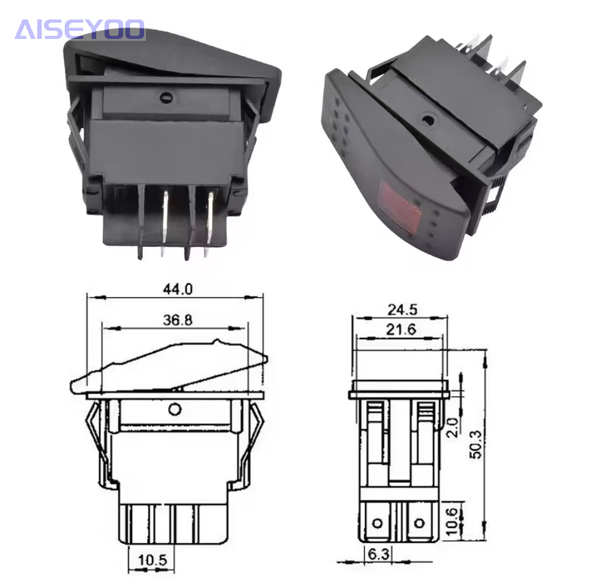 Waterproof lift plate toggle switch, car, ship, yacht switch button, 12v led light, 4-pin switch, yacht, RV button switch, boat-shaped switch Application Scenario