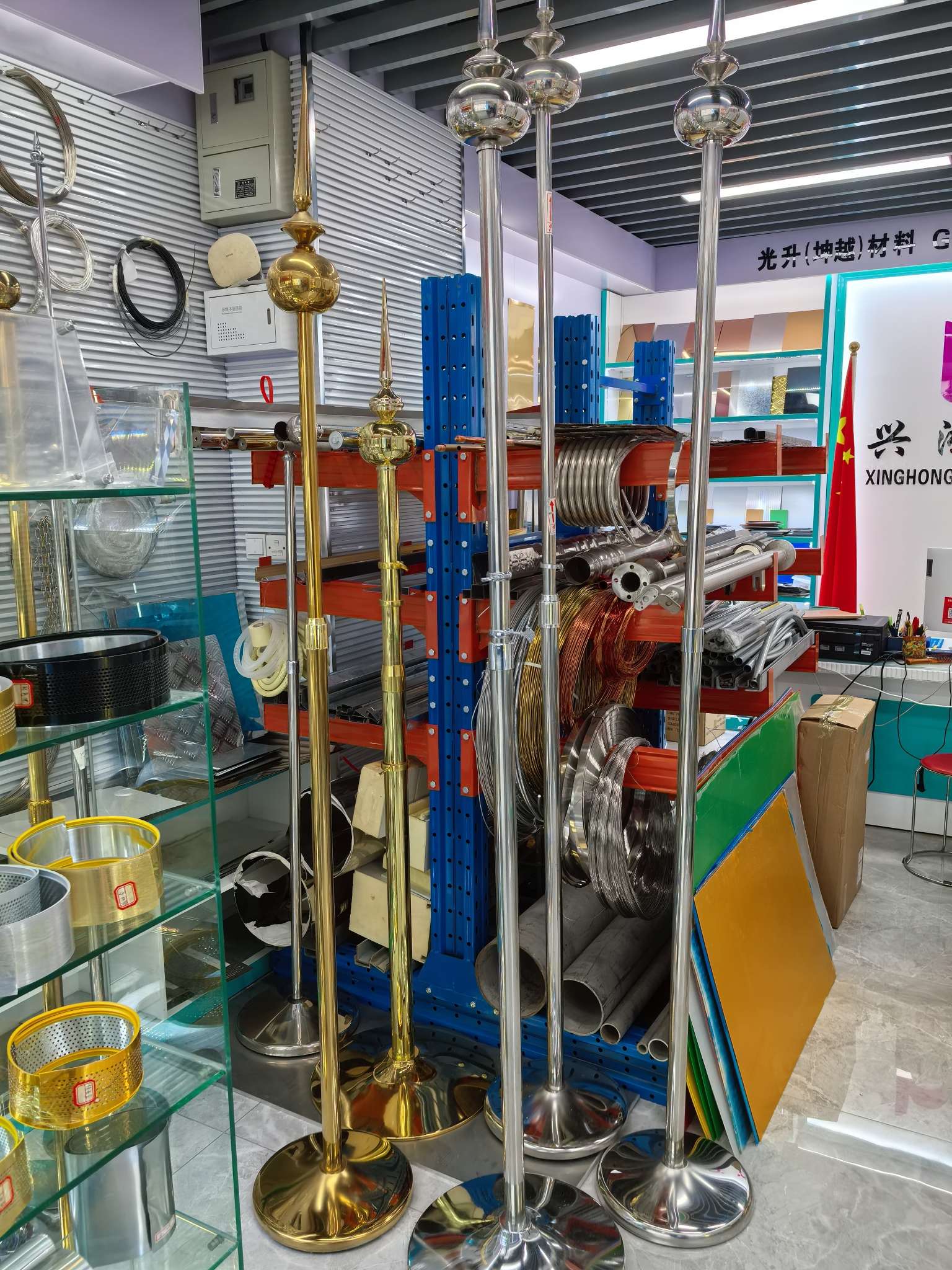 Stainless steel flagpoles, stainless steel indoor flagpoles, stainless steel premium flagpoles details Picture