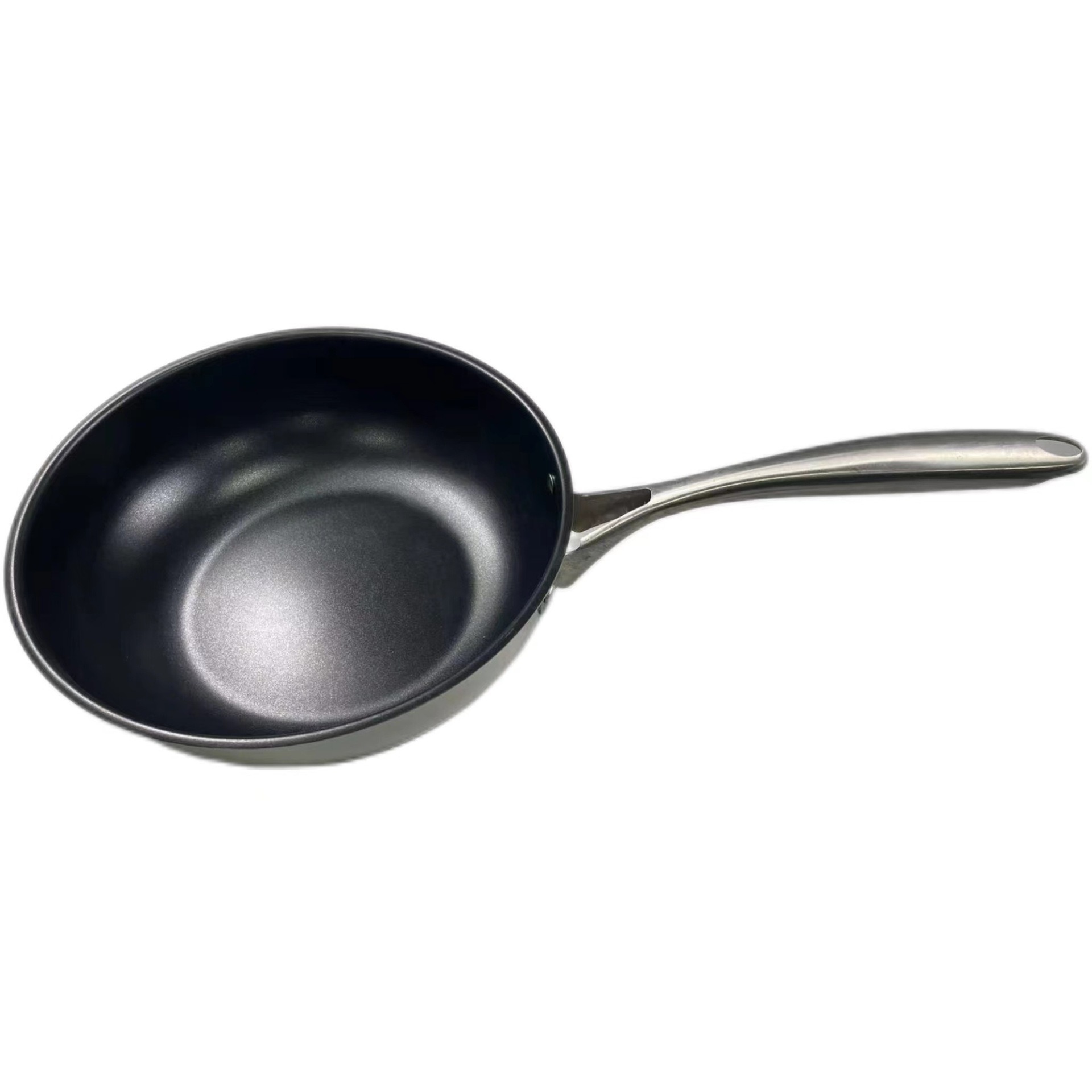 Single-handled non-stick pan without coating, flat-bottomed steak frying pan, multi-purpose egg frying pan, fish pan, wok, mini household frying pan wholesale