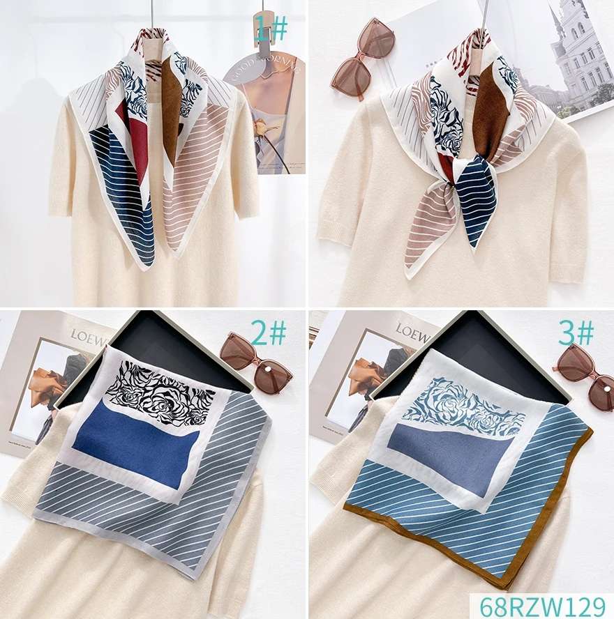 春夏新款围巾 丝巾女方巾百搭时尚 服装配饰 温暖舒适68人字纹方巾