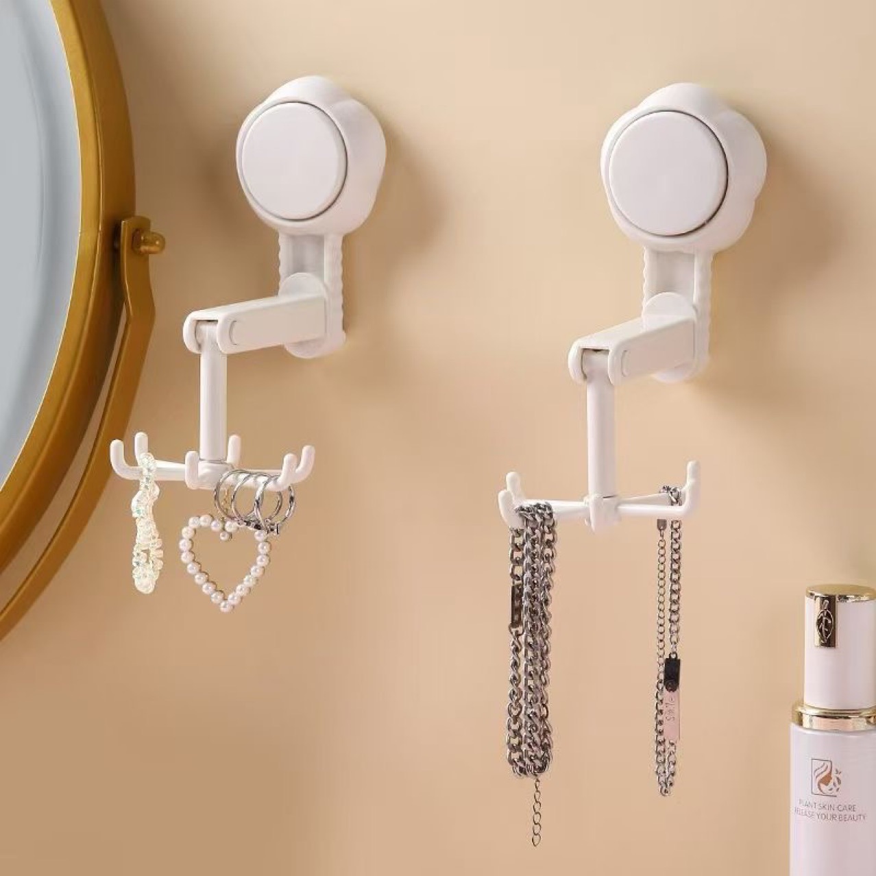 F34-X-27 Kitchen hook Perforation-free spoon hanging rod Suction cup spatula storage rack Hanging rack wall hanging storage hook details Picture