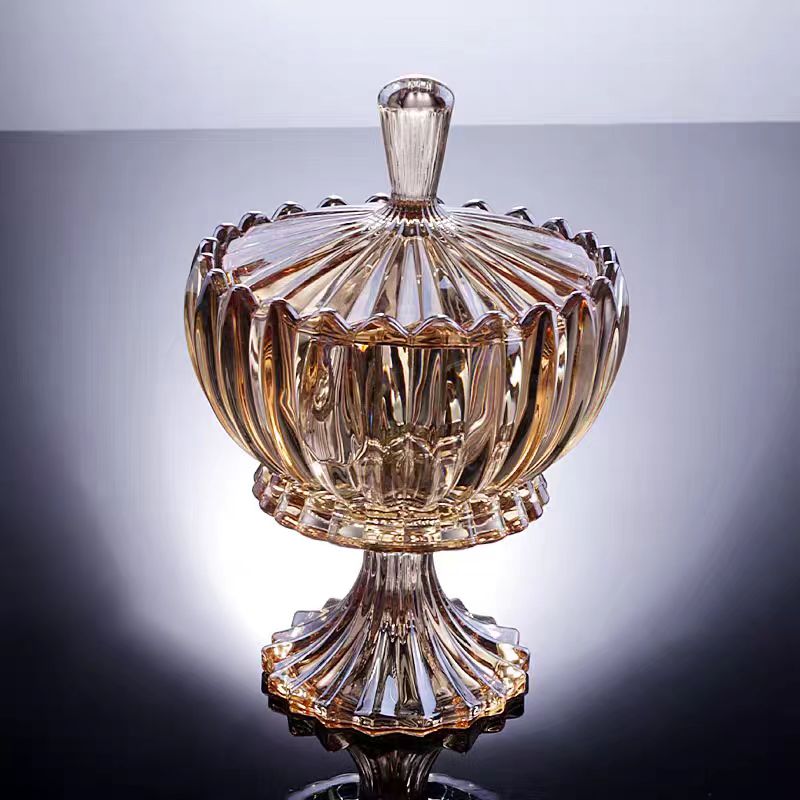 High-end luxurious crystal glass fruit plate, light luxury beauty salon, hotel front desk fruit plate, KKy-specific snack plate, Yangxuan 206 Application Scenario