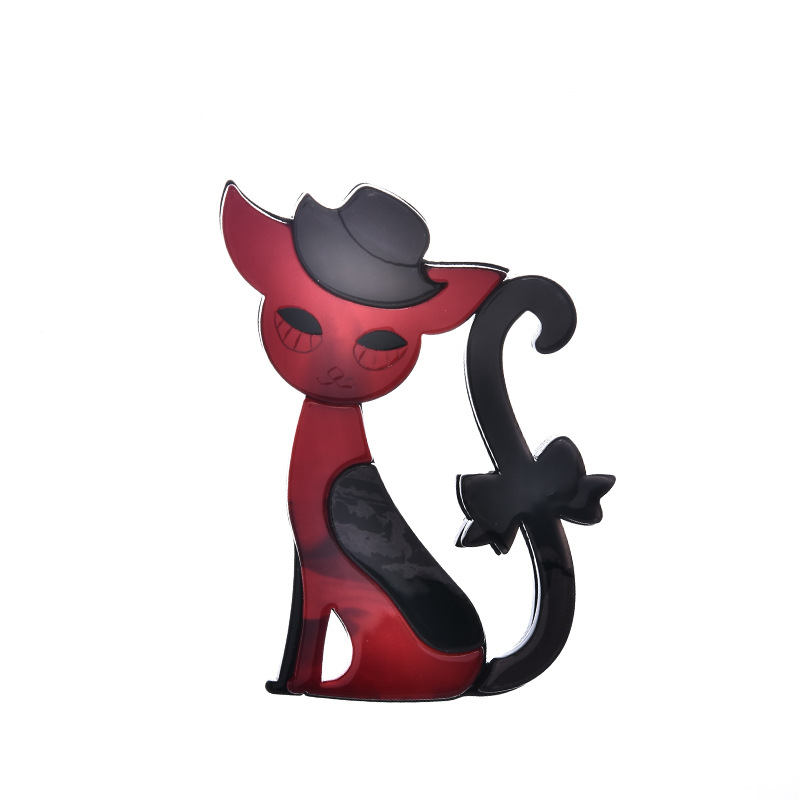 Wholesale of new and cute cute little cat brooches from Europe and America, acrylic animal brooches, ins brooch pins details Picture