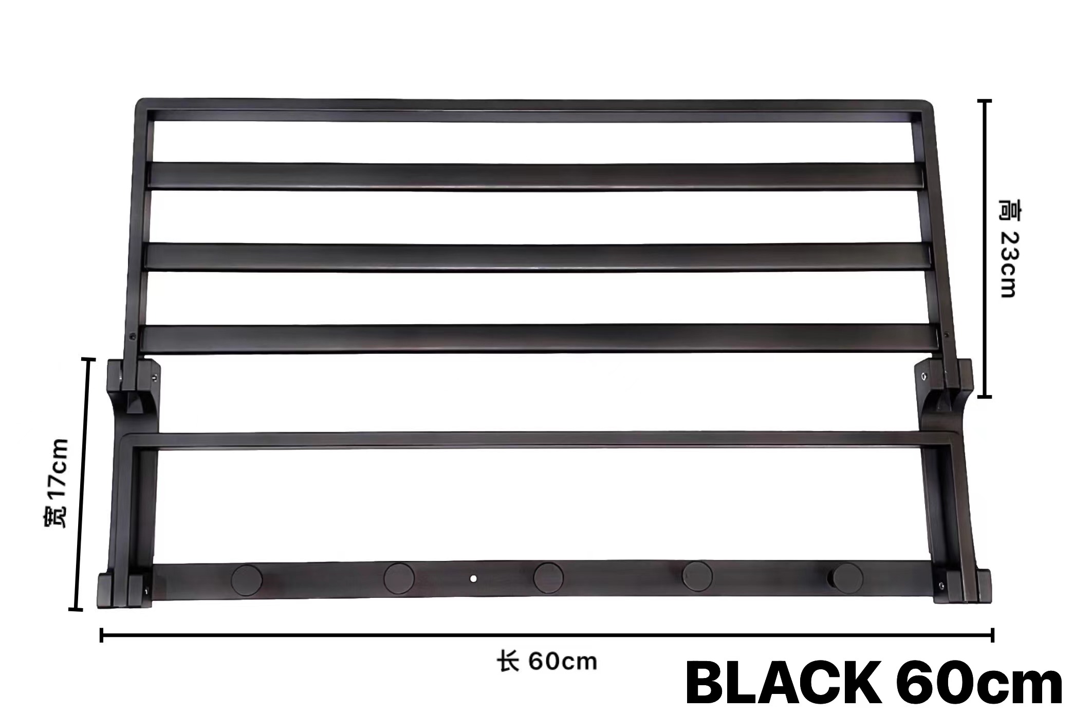 Stainless steel bath towel rack, black towel rack, black bath towel rack details Picture