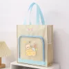 Primary and middle school students' tutorial bags, children's tutorial bags, hand-held bags, mesh visible sticker bags details Picture