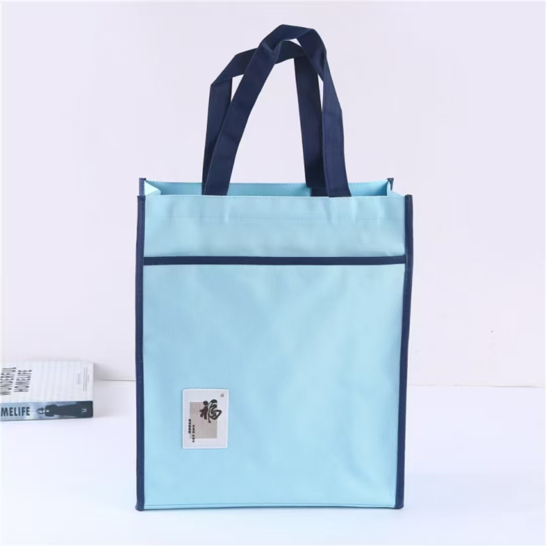 Oxford cloth double-layer handbag, student tutorial bag, primary and middle school hand-held book bag pic 2