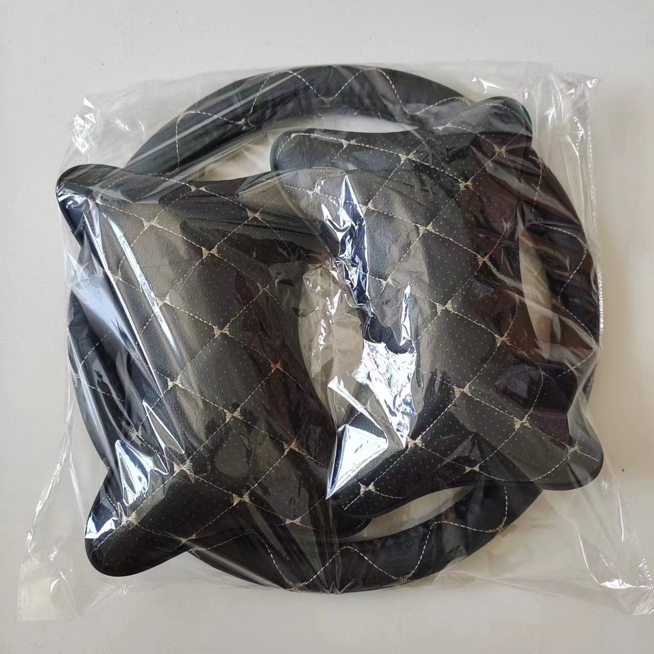 工厂批发跨境电商新款爆款套装 全皮革定做汽车用品 汽车头枕 汽车方向盘套车载用品汽车睡觉神器详情6