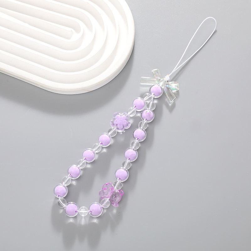 Hot-selling internet-famous beaded heart-shaped mobile phone chain, anti-loss and anti-drop phone case diy pearl pendant, short mobile phone detail image 20
