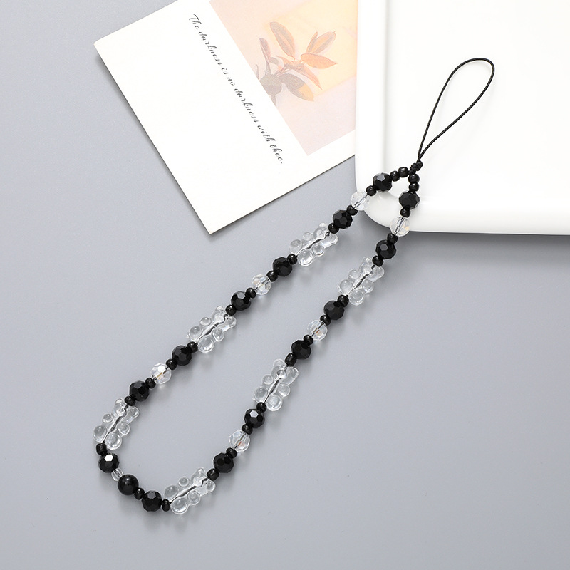 Hot-selling internet-famous beaded heart-shaped mobile phone chain, anti-loss and anti-drop phone case diy pearl pendant, short mobile phone detail image 13