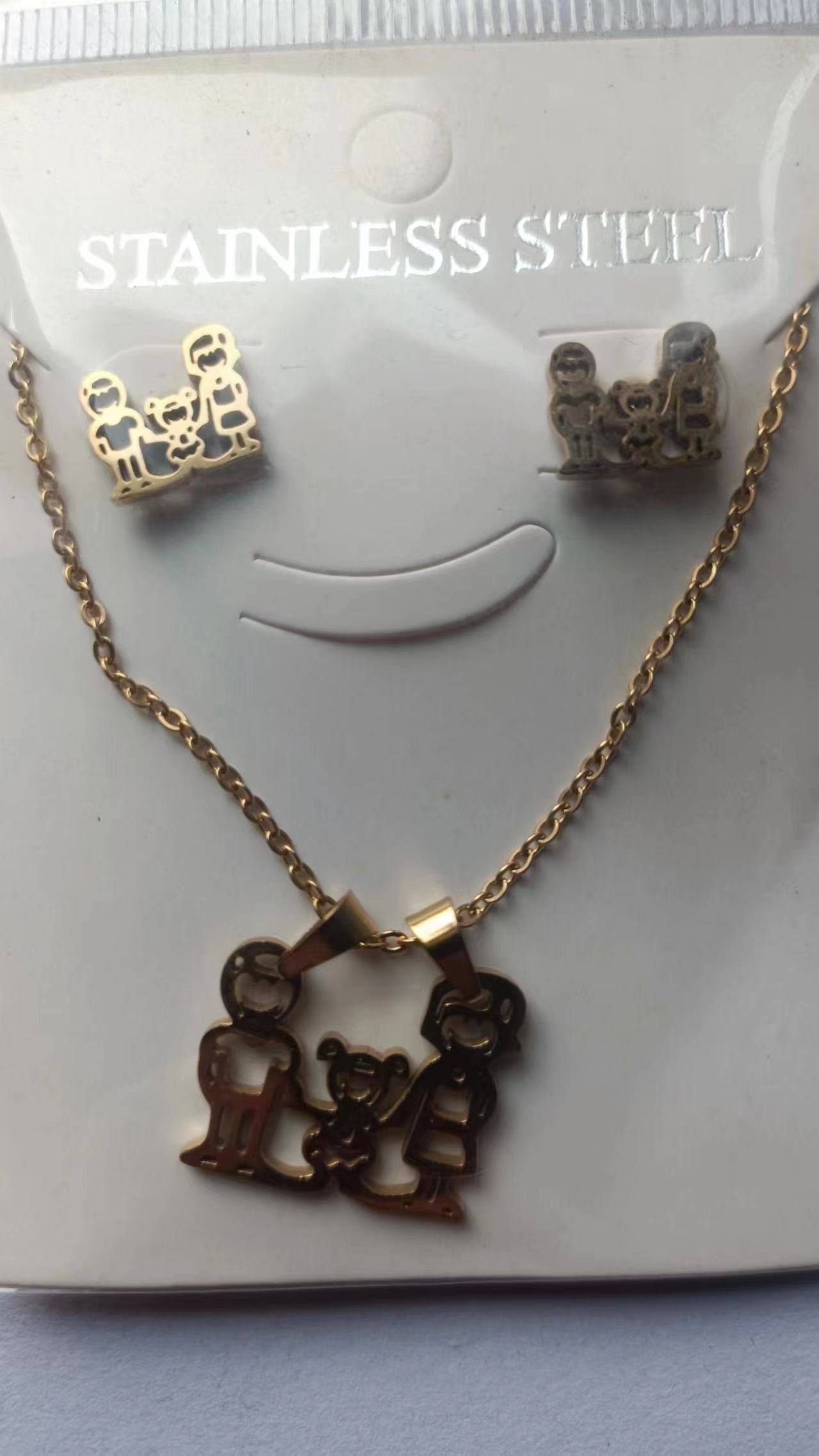 华贝儿不锈钢饰品跨境欧美流行饰品珠宝首饰项链耳环MA044