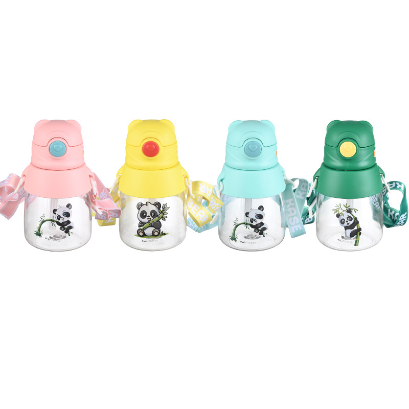 B70-9193 Cute Little Bear Children's Water Cup, Bouncing Cartoon Baby Drinking Cup, Bear Cub Straw Cup, Anti-Slip And Portable Item Picture
