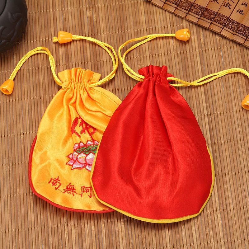 莲花阿弥陀佛福袋平安首饰佛袋布袋刺绣佛珠袋子锦囊荷包丝绸随身细节图