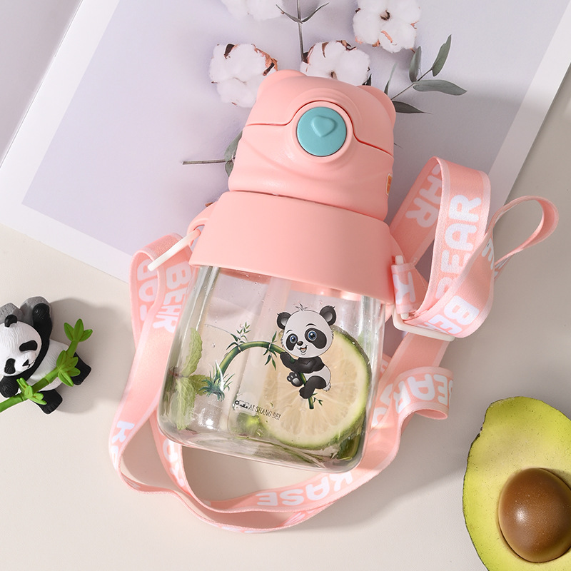 B70-9193 Cute Little Bear Children's Water Cup, Bouncing Cartoon Baby Drinking Cup, Bear Cub Straw Cup, Anti-Slip And Portable details Picture