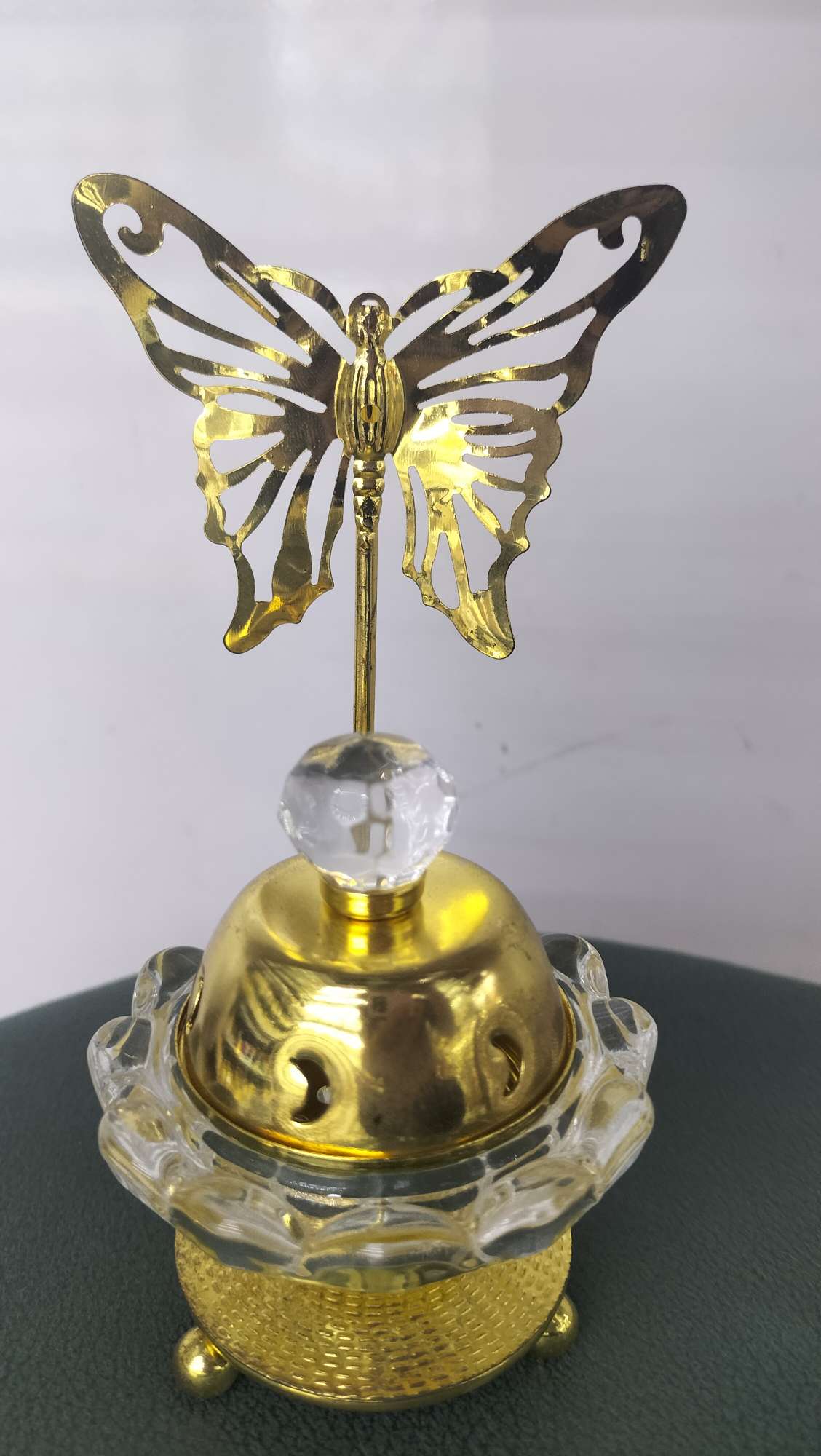 穆斯林星月系列水晶玻璃金属香炉香薰炉工艺品 家居装饰品白底实物图