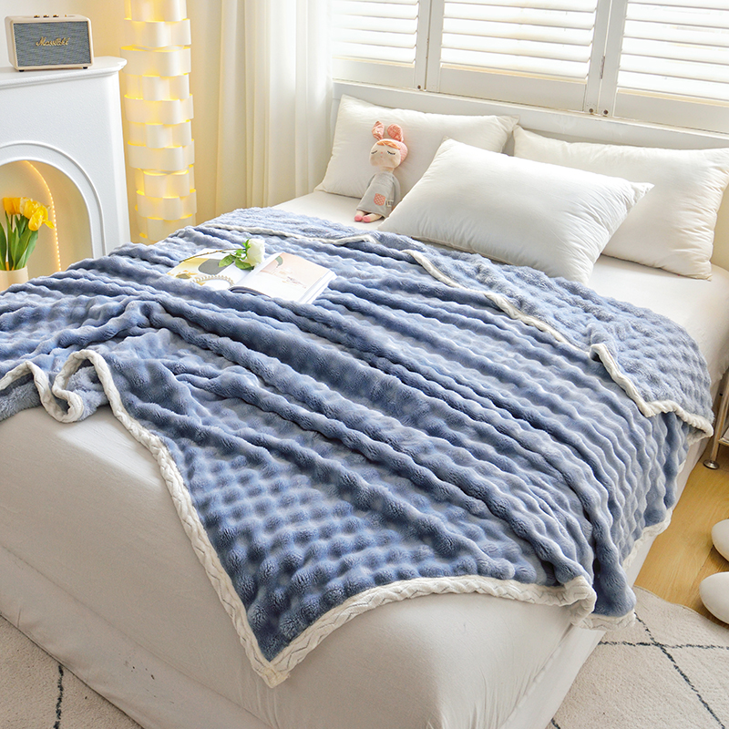 Junbao Home Textiles rabbit fur bubble blankets are available for wholesale export with large quantities in stock and customization available pic 7