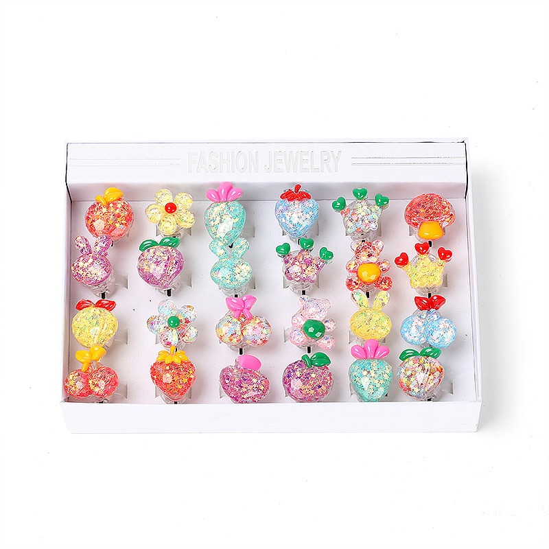 儿童发光戒指 儿童派对led发光戒指创意水果戒指带灯 细节图