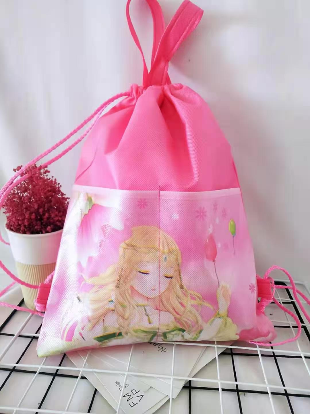B23 non-woven bunched backpack students Spring and autumn small backpack remedial bag remedial bag full figure