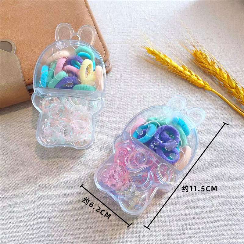 批发儿童盒装小号拇指发圈多色混装甜美可爱女童不伤发尼龙橡皮筋发夹儿童夏季可爱详情图4