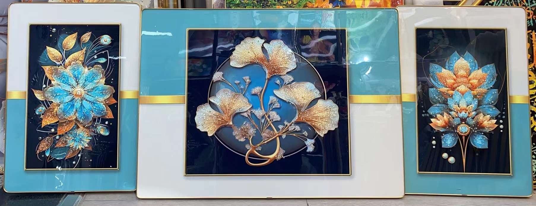 Crystal porcelain painting, diamond painting, sofa background painting detail image 2