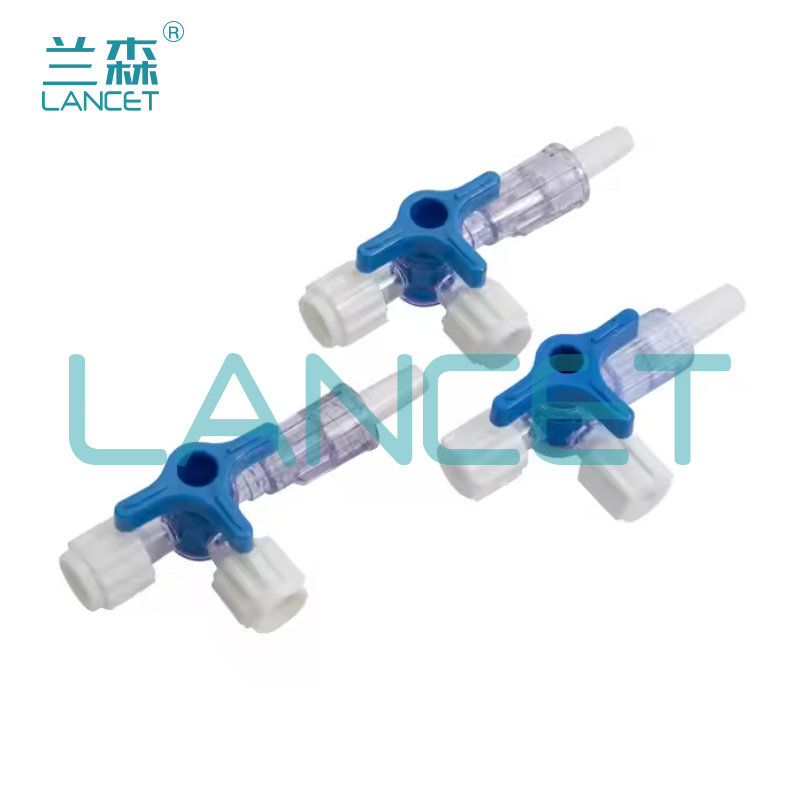 Medical sterilization three-way valve, three-way cock with extension tube, 3-way stopcock disposable mixer Item Picture