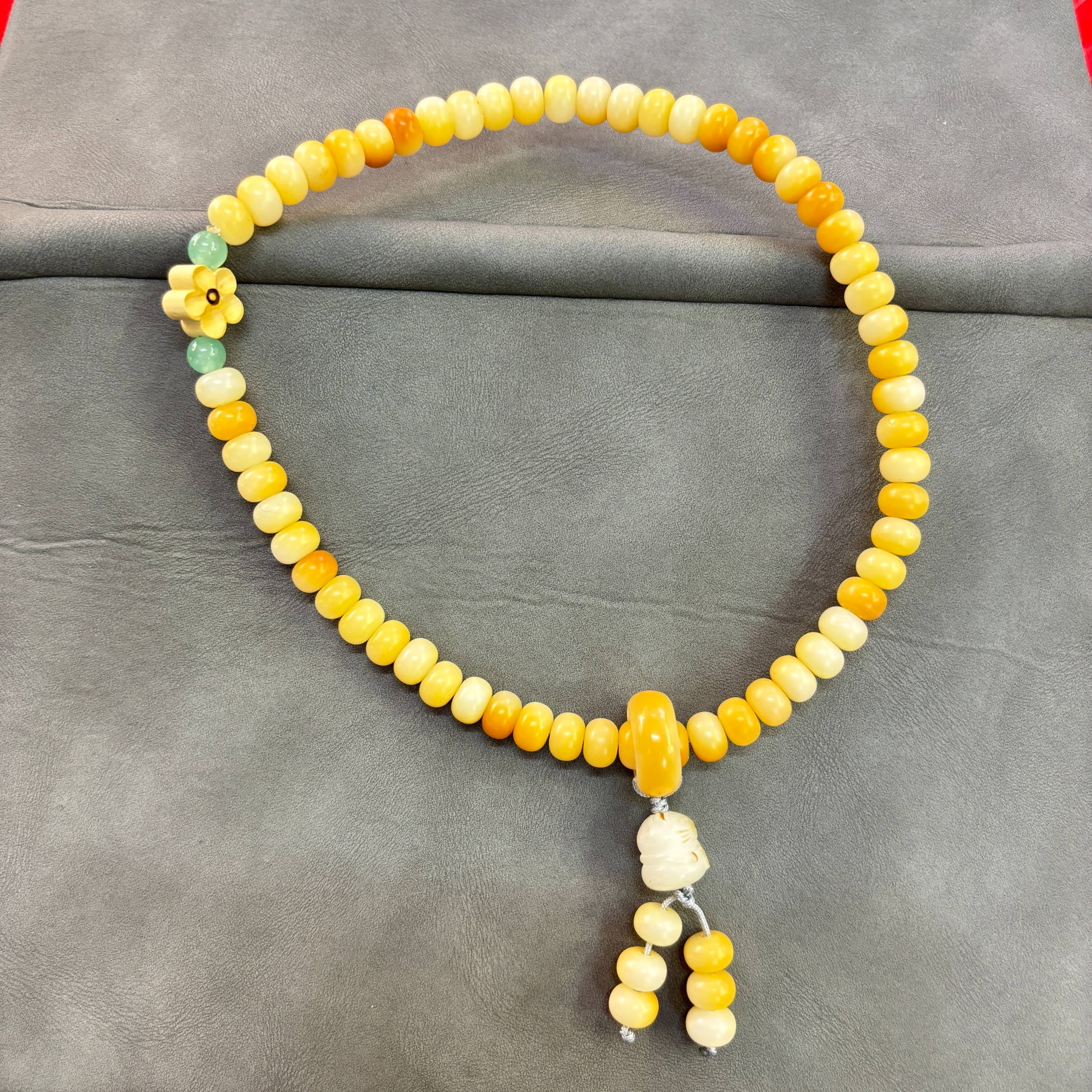 Natural Bodhi bracelet, lemon-yellow abacus beads, double-loop playing men's and women's bracelets, wholesale of Buddhist beads Specification image