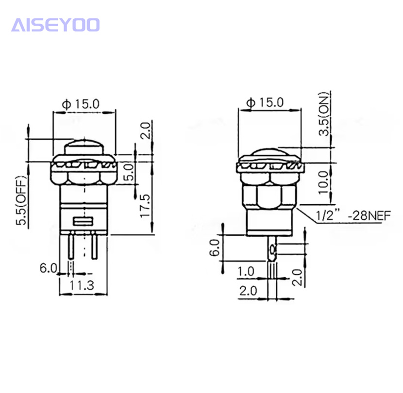 DS-427/428 threaded push-button switch, 12mm unlocked self-resetting, locked self-locking position moving push-button switch, circular button Application Scenario