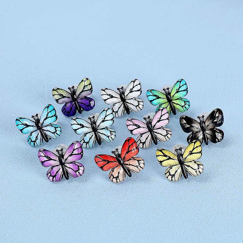 蝴蝶饰品亚克力配件彩色发光戒指ins小朋友饰品小朋友玩具led灯