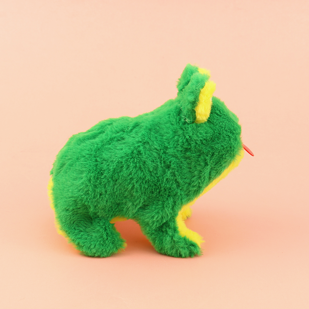 The new plush electric toy, "Croak Croak," simulates the sound of a frog that can walk and croak. It is a children's toy electronic pet details Picture