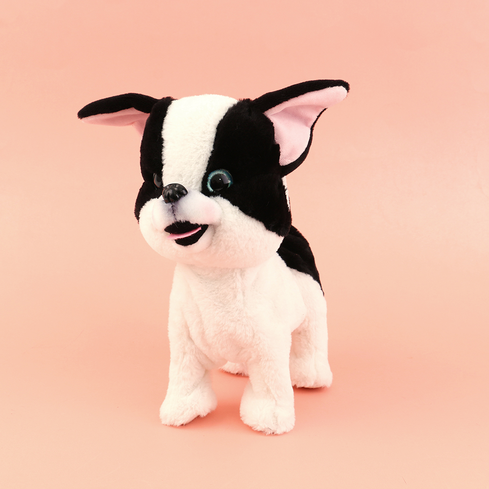 Cross-border simulation plush electric dog can walk, bark, nod, shake its head and wag its tail. Children's toy street stall wholesale manufacturer