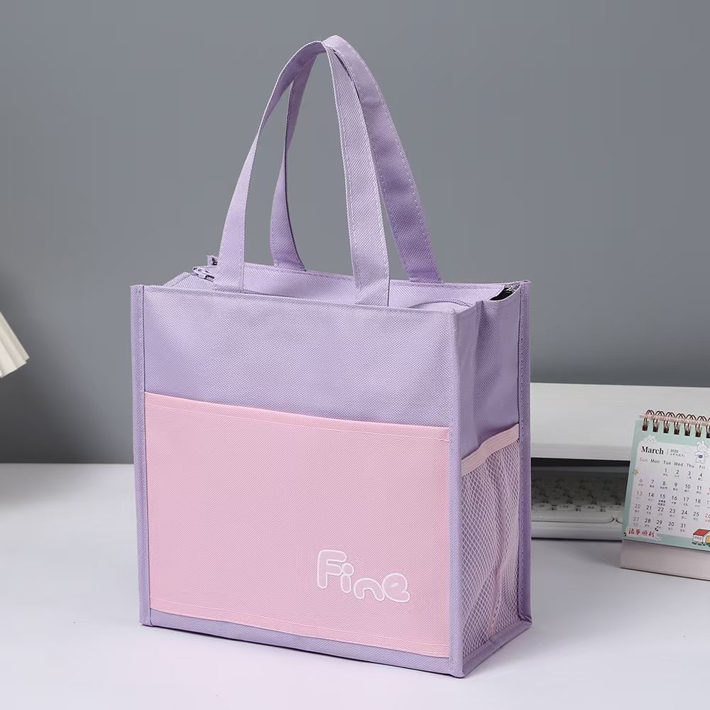ins student and office worker insulated double-layer lunch box bag, lunch bag, waterproof and wear-resistant Item Picture