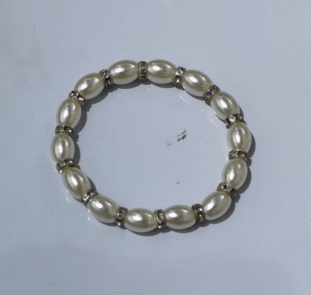 塑料仿珍珠手链 饰品手饰 精致手链手串 白色塑料闪亮时尚饰品手链饰品