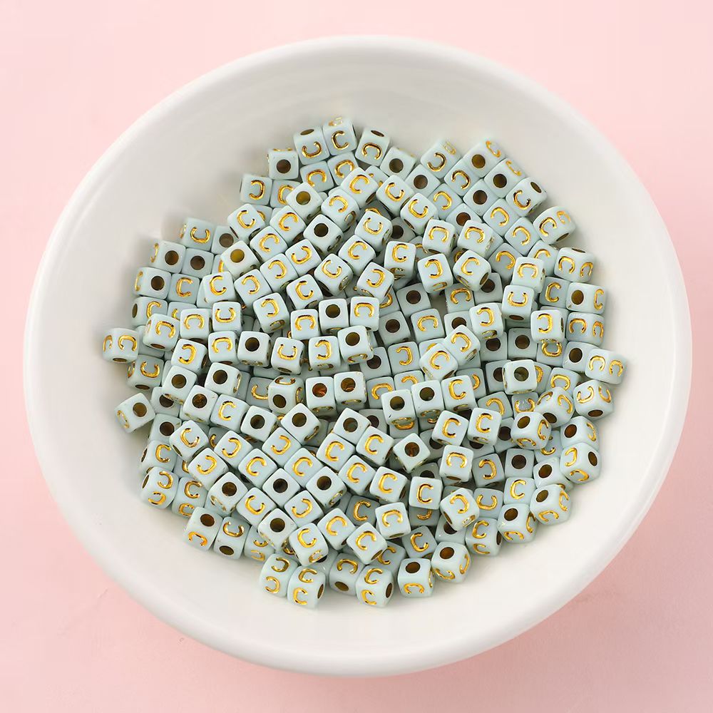 5毫米字母珠单字母混字母饰品半成品配件 精美散珠串珠珠子 手链项链耳环材料包细节图