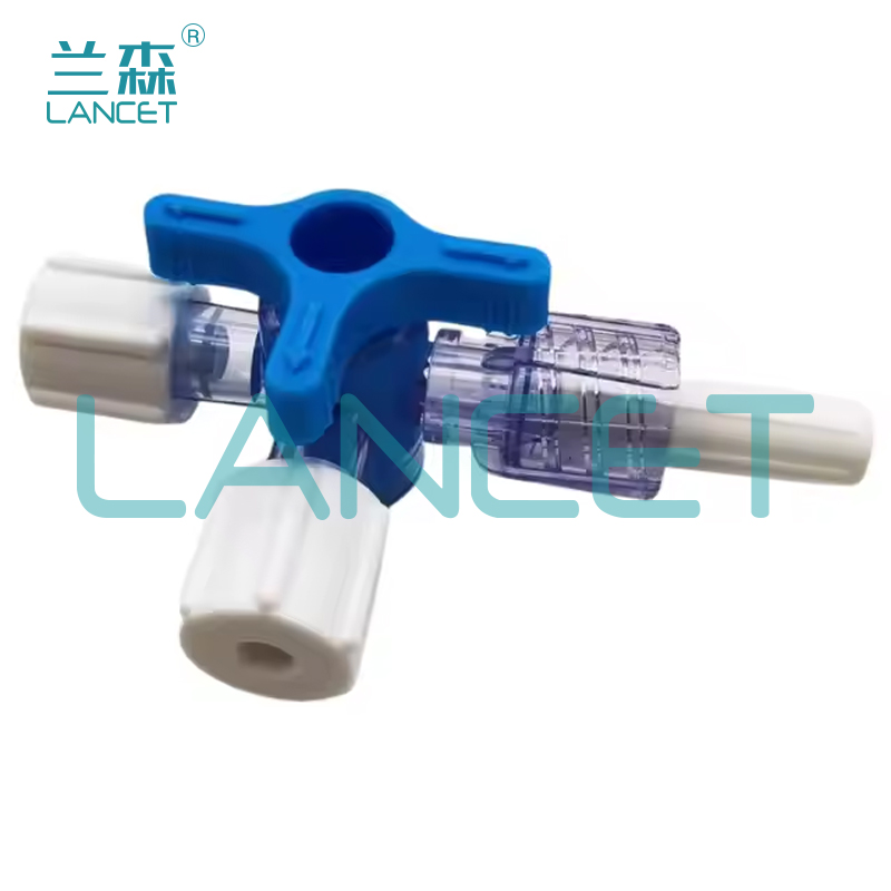 Medical sterilization three-way valve, three-way cock with extension tube, 3-way stopcock disposable mixer details Picture