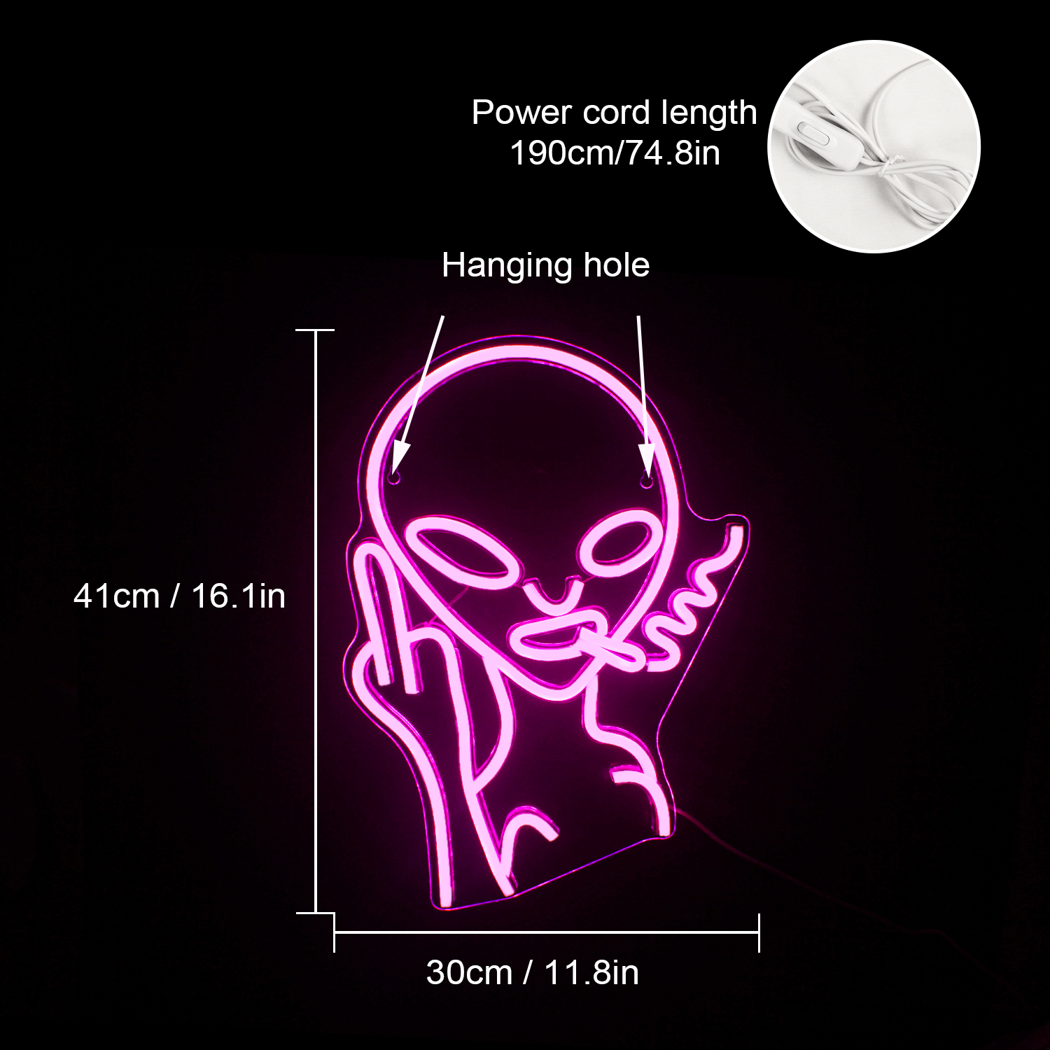 Smoking alien shaped lamps LED neon lights Customization 