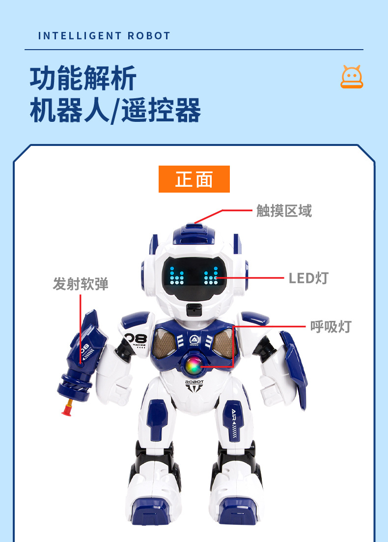 哪 吒主题智力电动玩具 新款儿童电动遥控公仔 智能机甲战士自动感应编程唱歌跳舞机器人麦克斯智能机甲战士欢乐互动妙不可言详情12