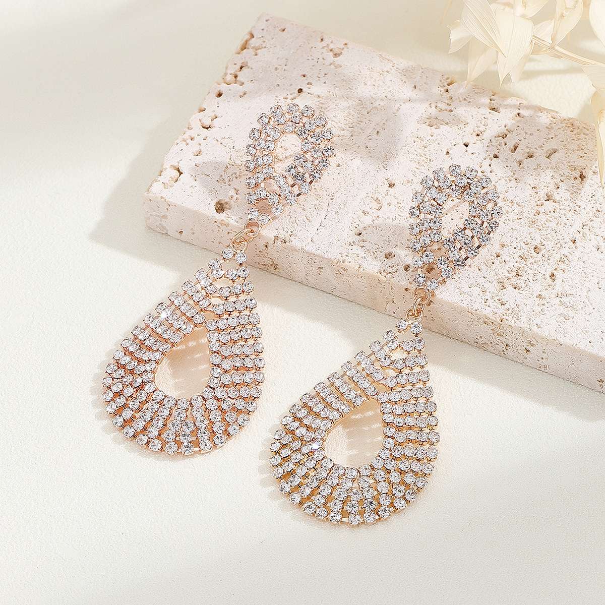 Gold matte stud earrings, high-end accessory, unique design earrings, fashionable and trendy earrings, simple, elegant and stylish accessory earrings details Picture