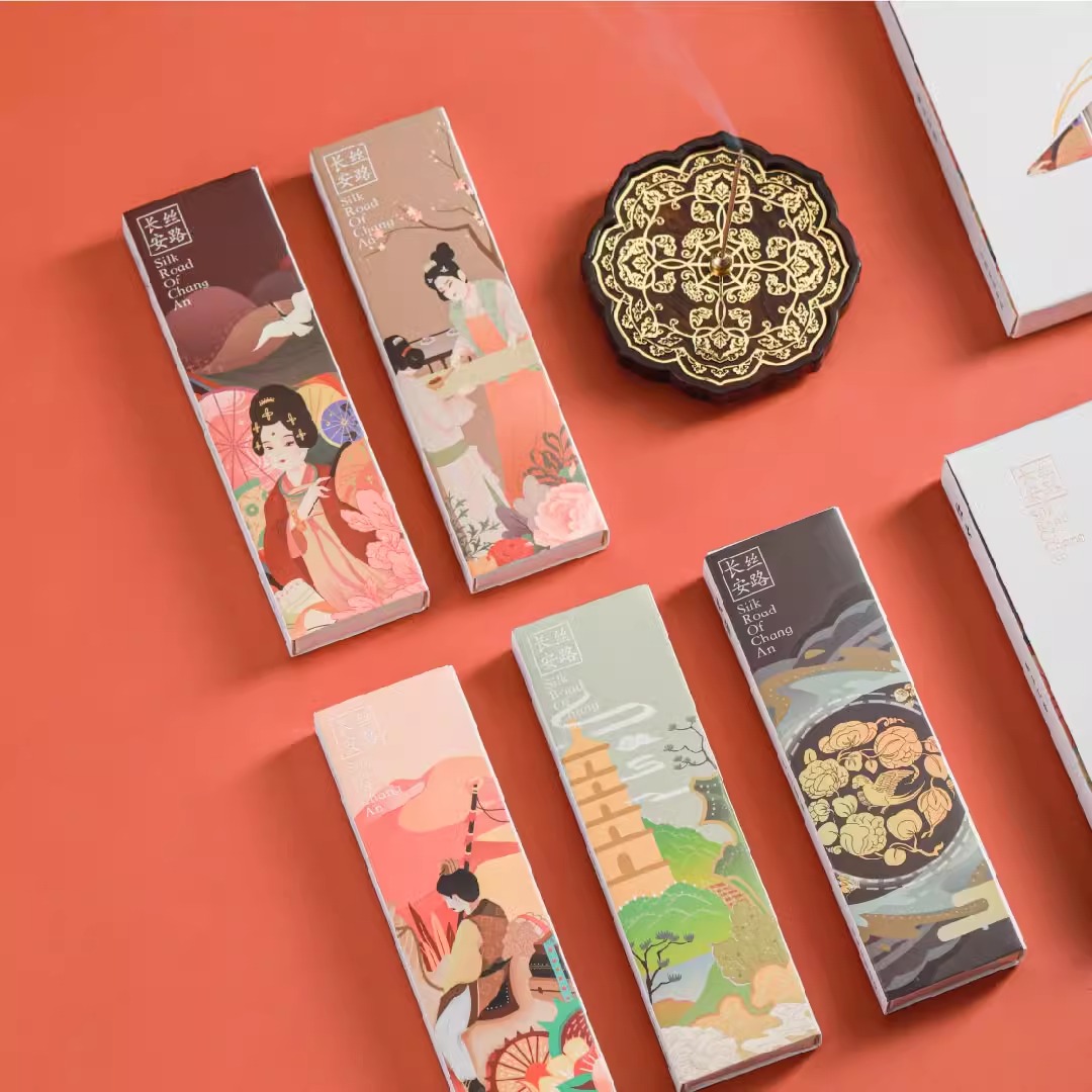 汉传沉香檀香天然艾草香熏香家用室内驱蚊线香丝路长安系列便携装