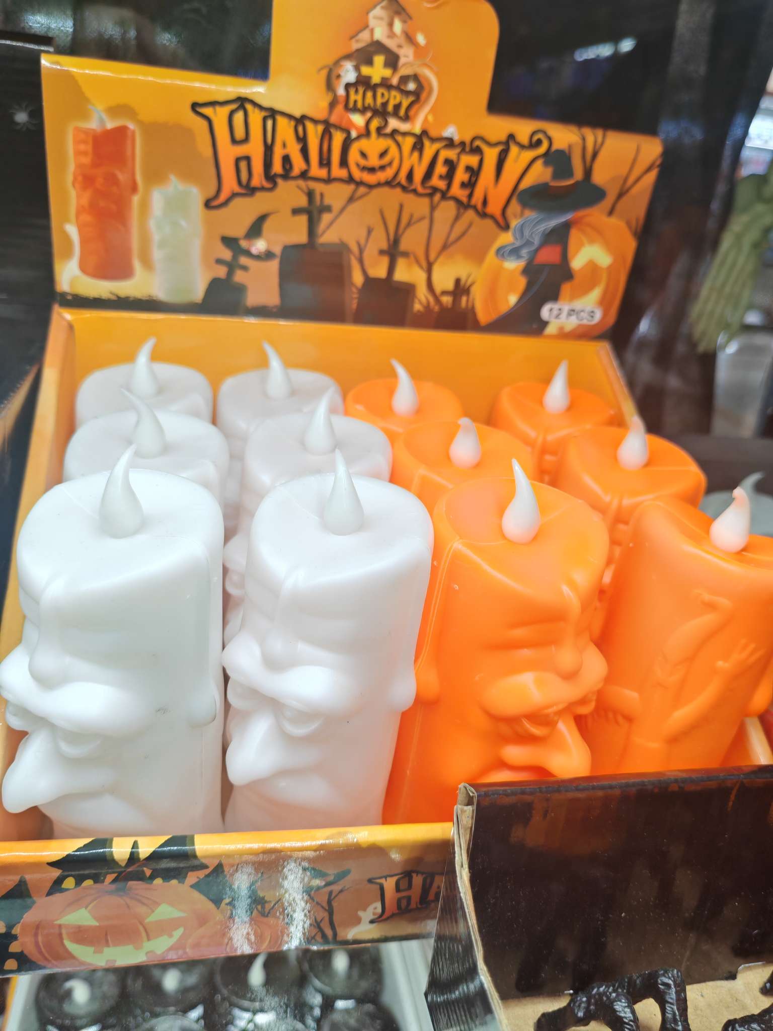 万圣节发光蜡烛LED闪光灯 派对装饰鼻子幽灵小夜灯闪光高脚杯节日装饰鼻子蜡烛幽灵南瓜蜡烛恐怖可爱派对节日氛围儿童玩具详情图7